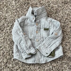 Stylish Gray Kids Button Down Shirt
